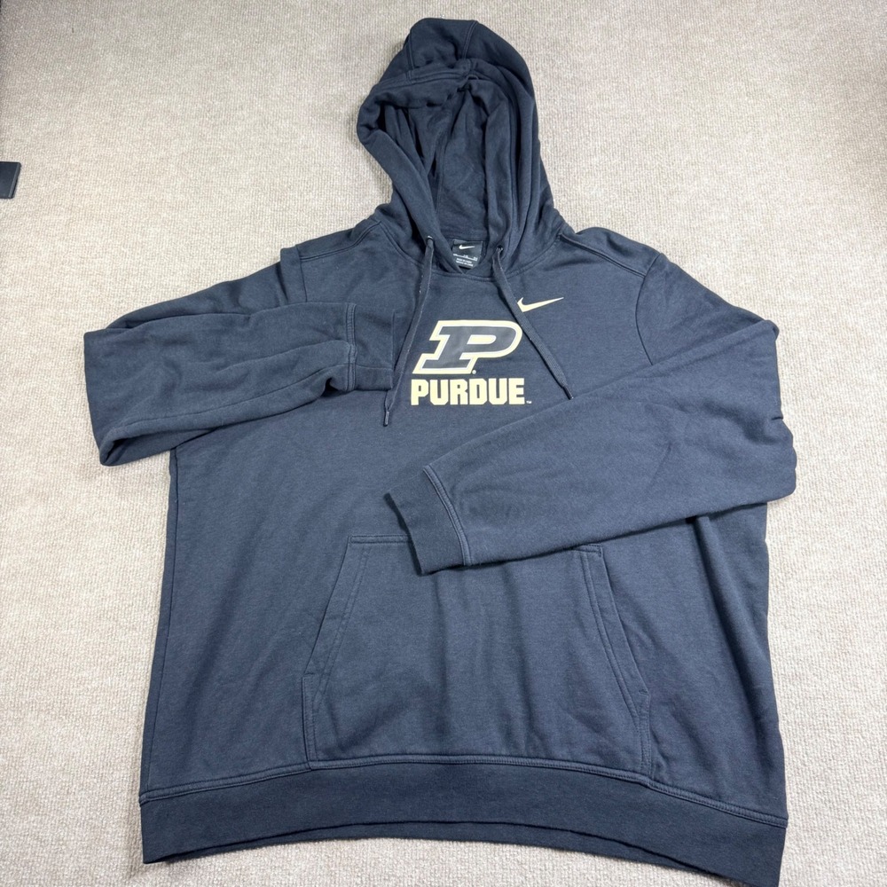 Nike Purdue Boilermakers Hoodie‎ Mens XXL Black Pullover Sweatshirt 921214-010